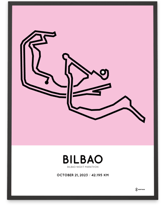 2023 Bilbao Night marathon course poster