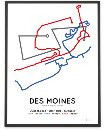 2023 Ironman 70.3 des moines sportymaps print