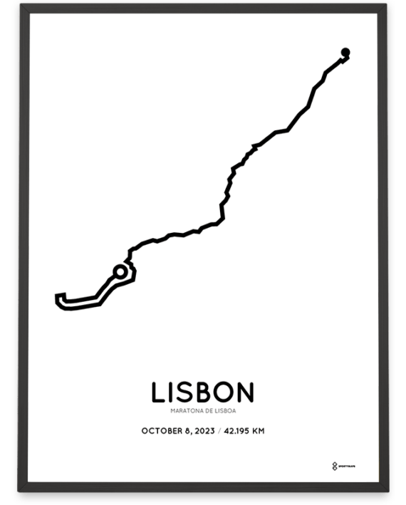 2023 Lisbon marathon course poster