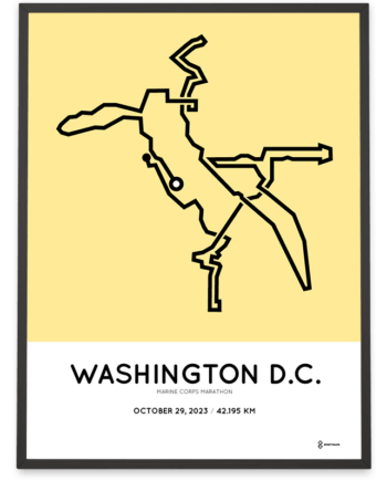 2023 Marine Corps Marathon course print Sportymaps