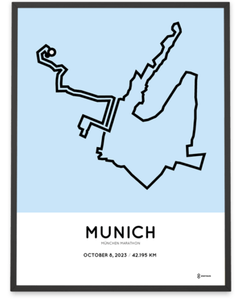 2023 Munich marathon Sportymaps strecke poster