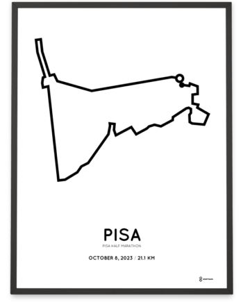 2023 Pisa half marathon course poster