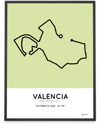 2023 Valencia half marathon Sportymaps print