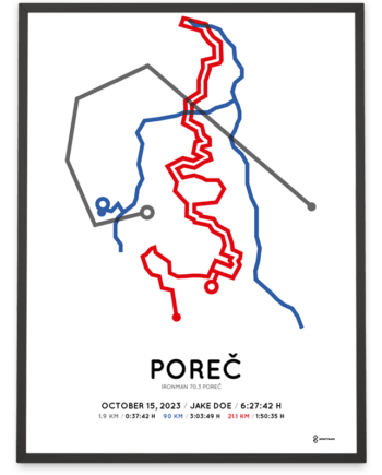 2023 ironman 70.3 porec Sportymaps course poster