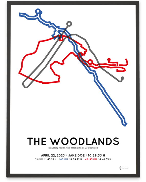 2023 ironman texas the Americas Championship course poster