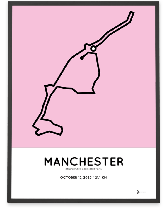 2023 manchester half marathon course poster