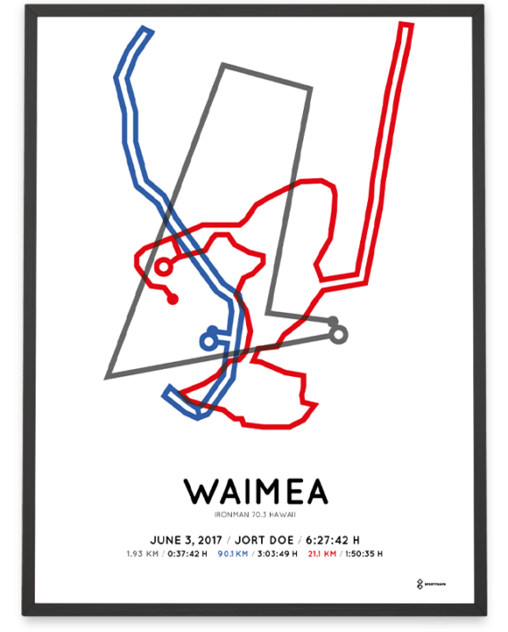 2017 ironman 70.3 hawaii routemap print