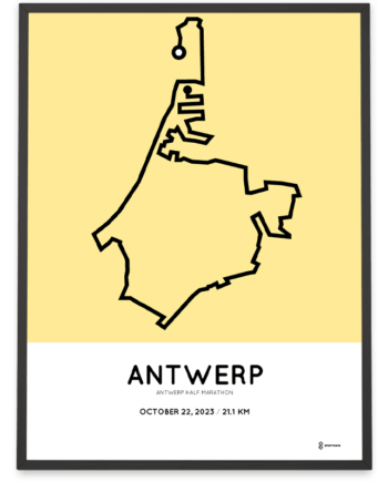 2023 Antwerp half marathon Sportymaps print