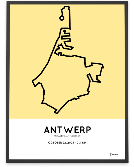 2023 Antwerp half marathon Sportymaps print