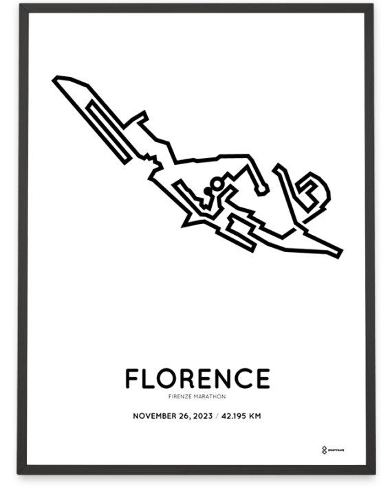 2023 Florence marathon Sportymaps print