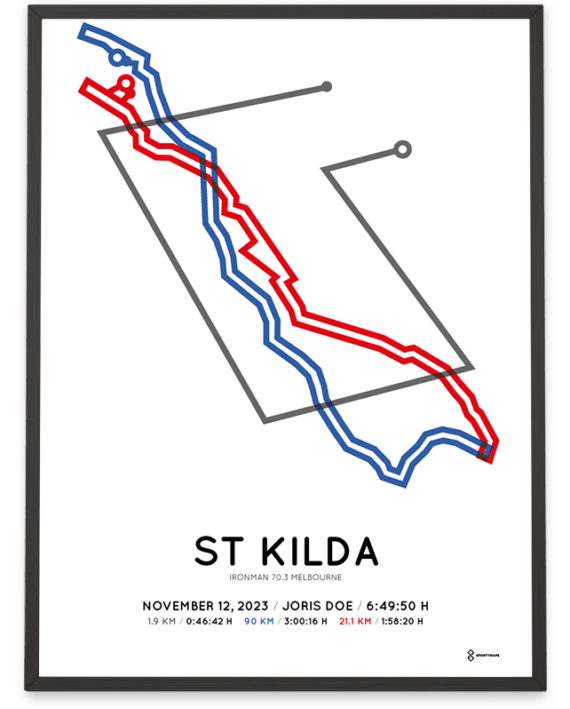 2023 Ironman 70.3 melbourne routemap poster