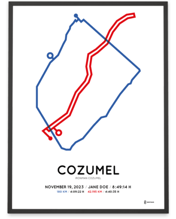 2023 Ironman Cozumel course poster