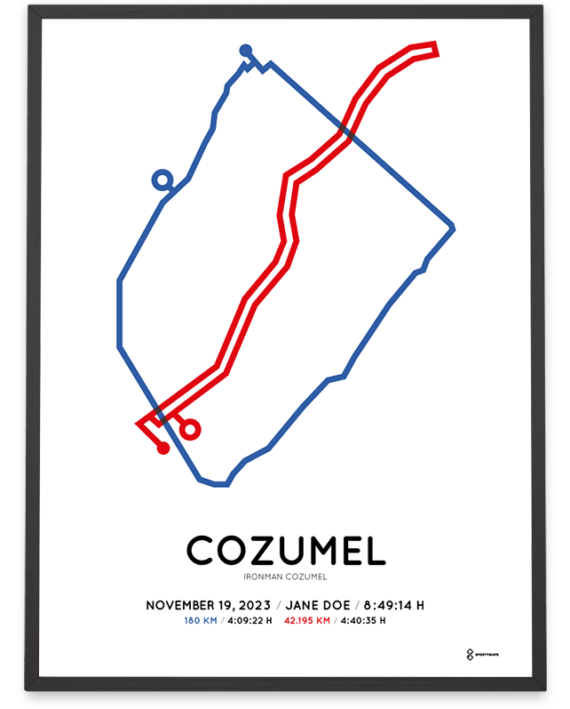 2023 Ironman Cozumel course poster