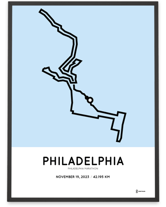 2023 Philadelphia marathon course poster Sportymaps