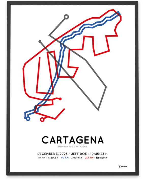 2023 ironman 70.3 Cartagena sportymaps poster