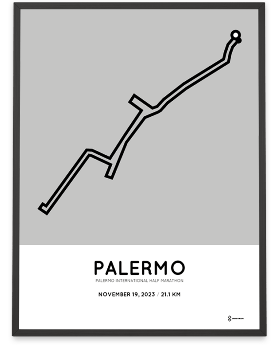 2023 Palermo half marathon routemap print