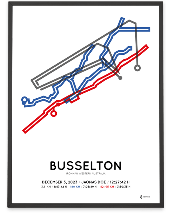 2023 Ironman busselton Sportymaps course poster