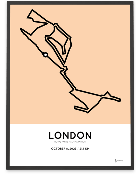 2023 Royal Parks half marathon Sportymaps print