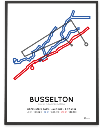 2023 ironman 70.3 busselton sportymaps poster