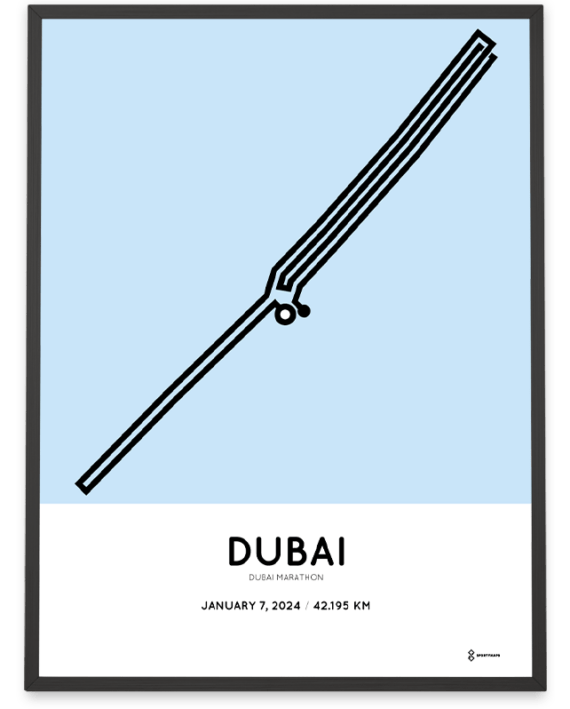 2024 dubai marathon course poster