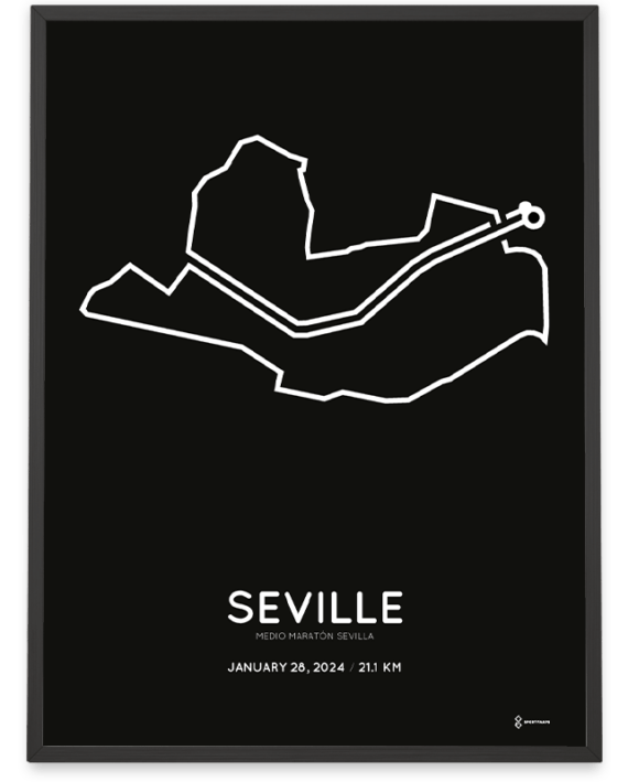2024 seville half marathon course poster