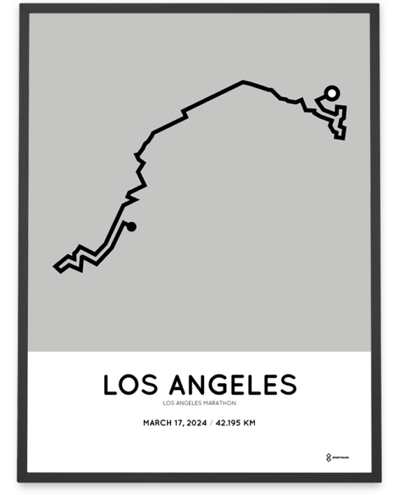 2024 los angeles marathon Sportymaps course print