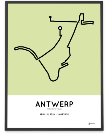 2024 Antwerp 10 miles sportymaps poster