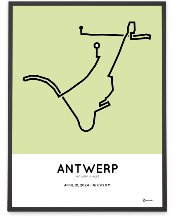 2024 Antwerp 10 miles sportymaps poster