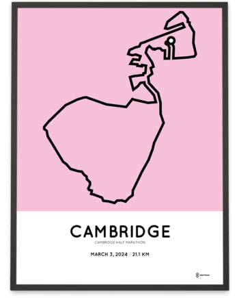 2024 Cambridge half marathon course poster