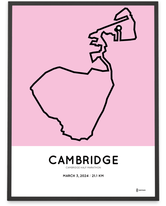 2024 Cambridge half marathon course poster