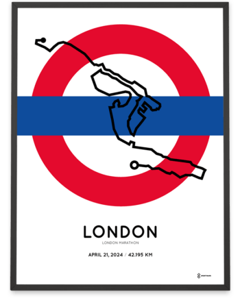 2024 London marathon Sportymaps course poster