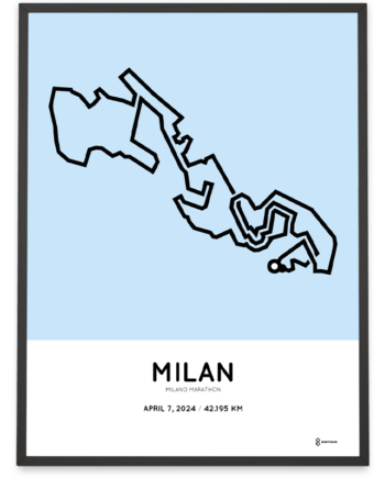 2024 Milan marathon coursemap poster