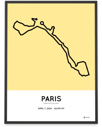 2024 Paris marathon sportymaps parcours poster