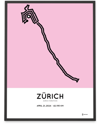 2024 Zurich marathon strecke print