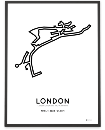 2024 london landmarks half marathon course print