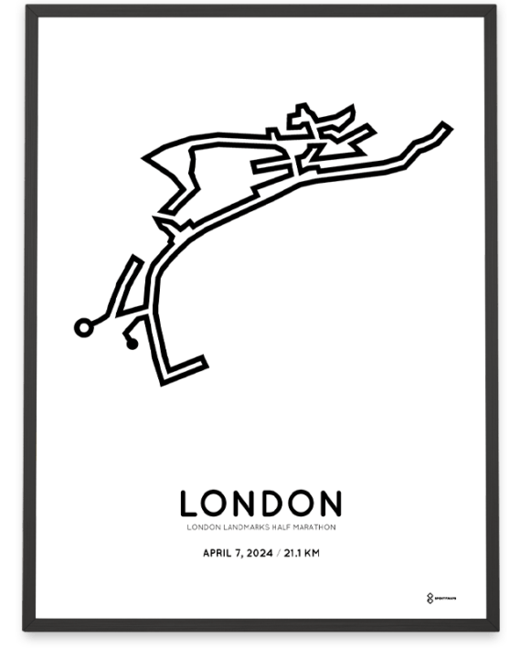 2024 london landmarks half marathon course print