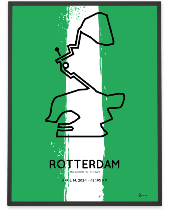 2024 rotterdam marathon Sportymaps parcours poster