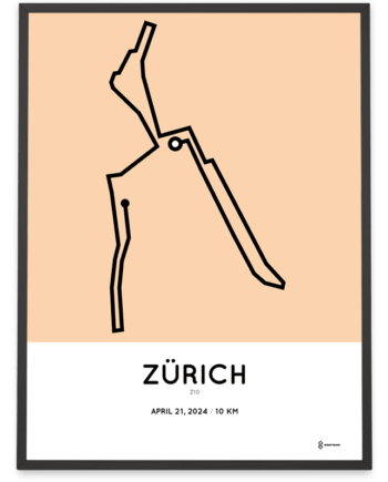 2024 zurich marathon 10km strecke poster