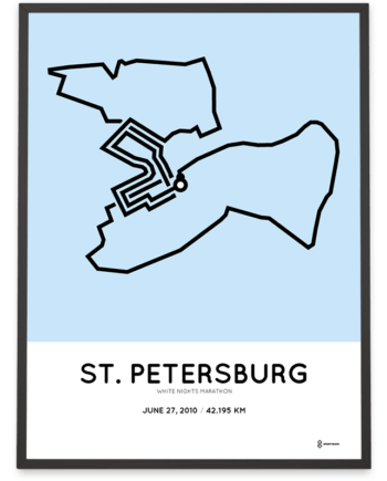 2010 St. Petersburg marathon routemap print