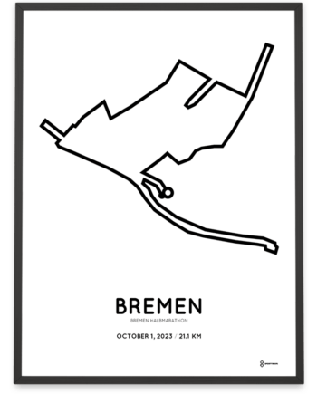 2023 Bremen half marathon Sportymaps strecke print