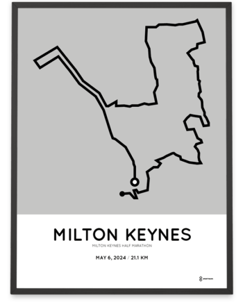 2024 Milton Keynes half marathon coursemap print