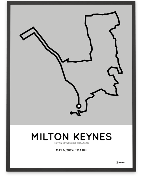 2024 Milton Keynes half marathon coursemap print