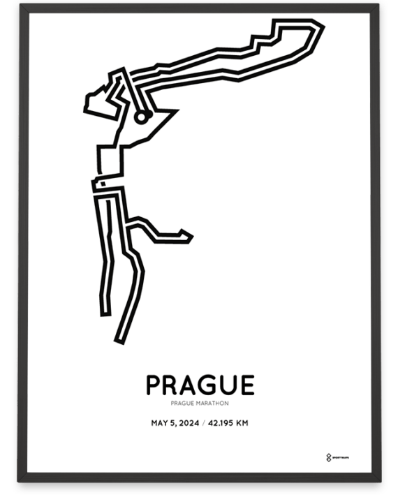 2024 Prague marathon course poster