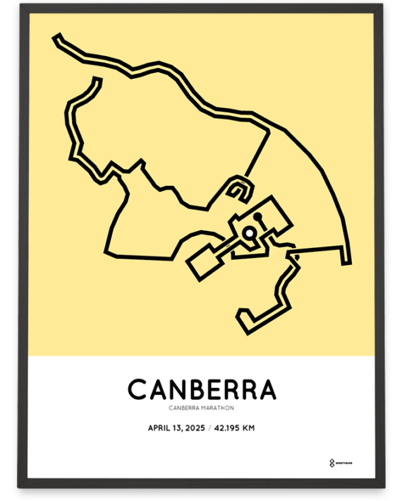 2025 Canberra marathon spotymaps print