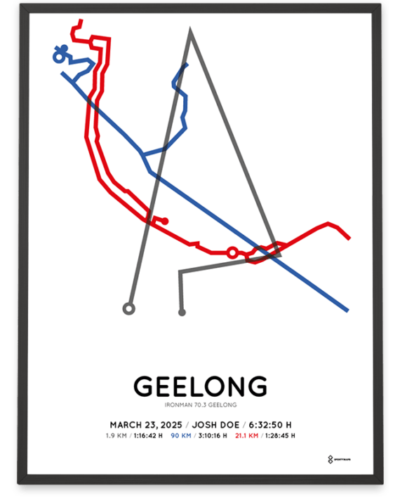2025 ironman 70.3 geelong sportymaps print