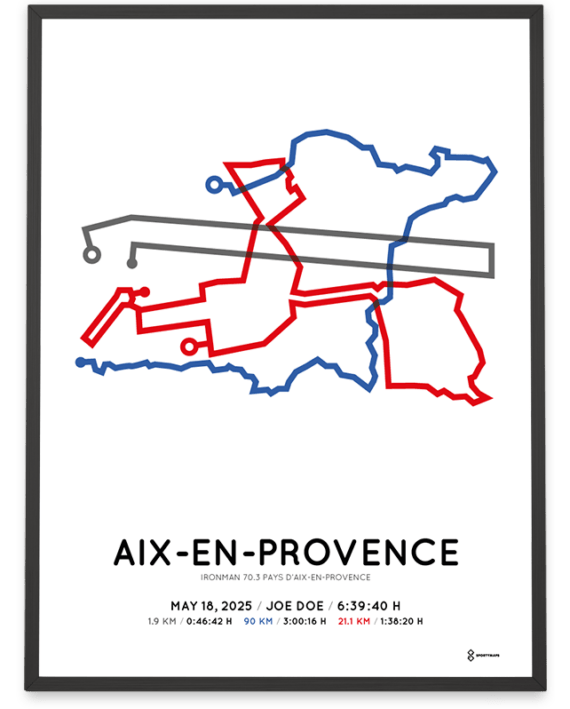2025 Ironman 70.3 aix-en-provence route poster