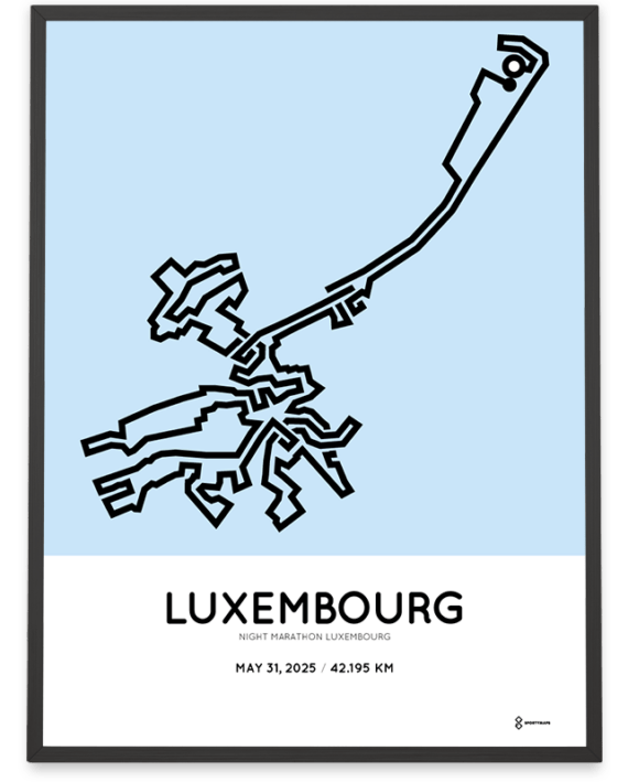 2025 Luxembourg night marathon sportymaps print