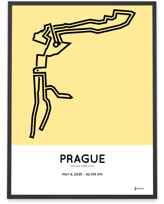2025 Prague marathon routemap print