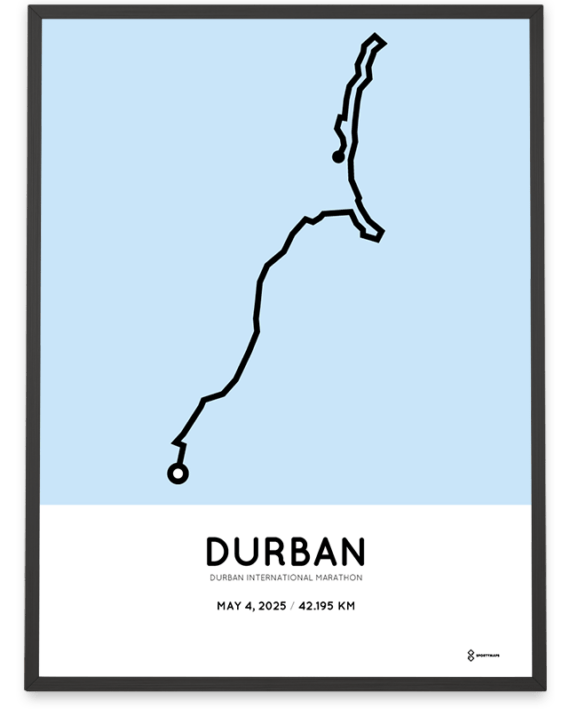 2025 durban marathon Sportymaps print