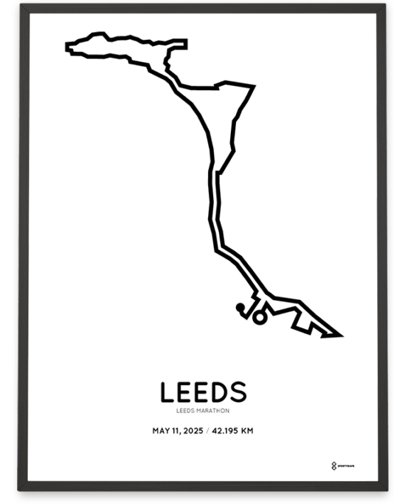 2025 leeds marathon coursemap print